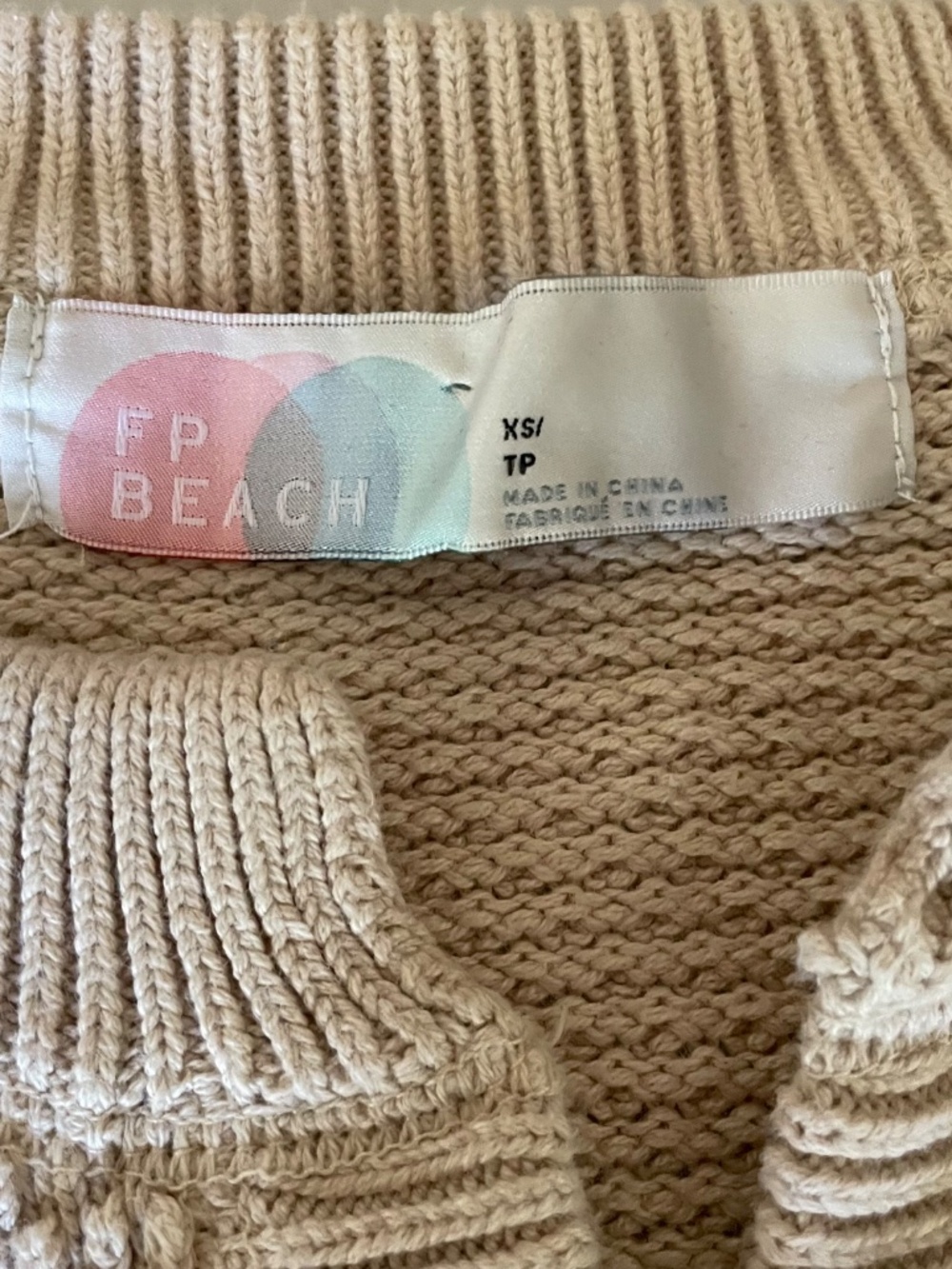 Free People Beach Hailee Sweater Set Cream Oatmeal Knit Hanley Top & Pants XS - Picture 11 of 14